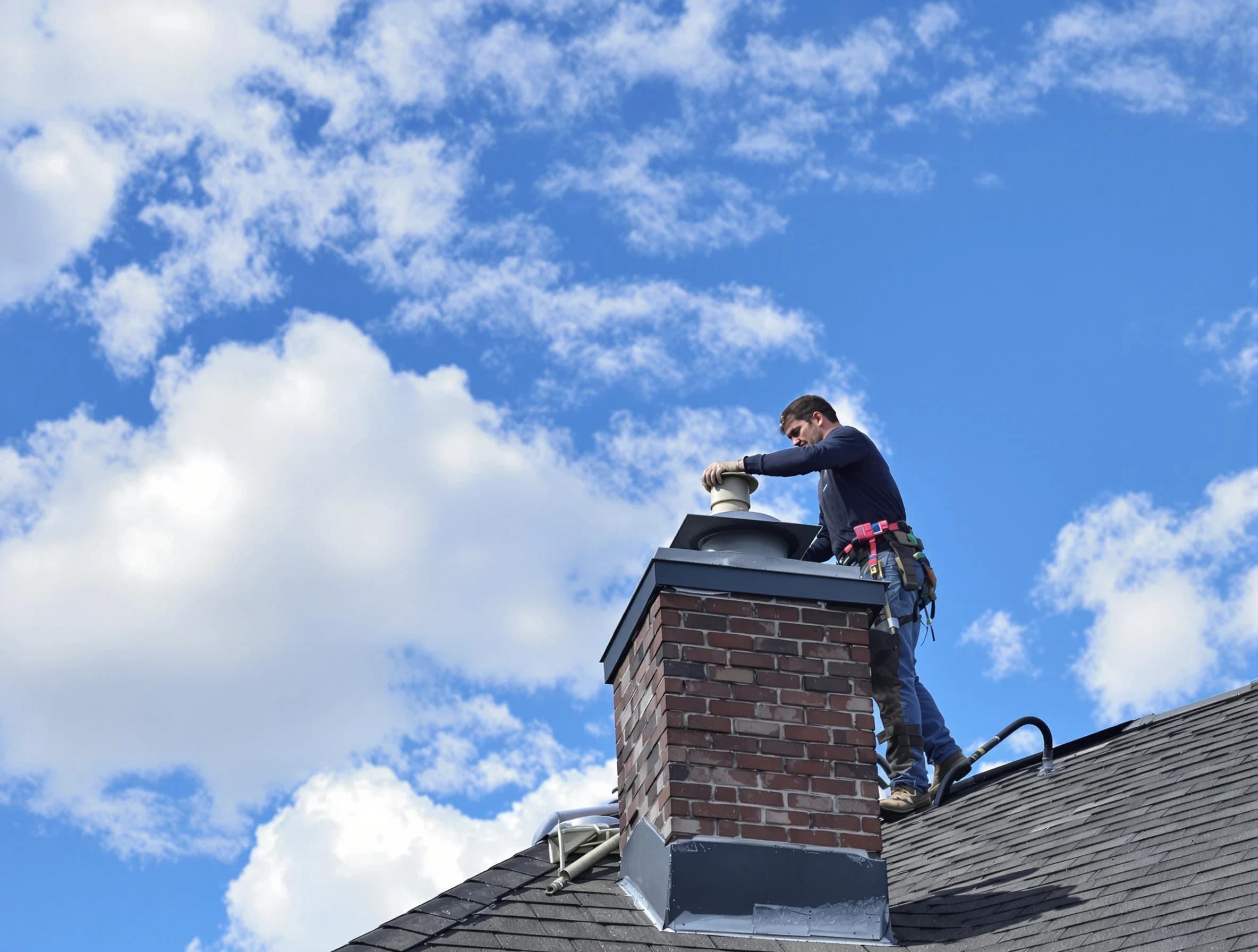 Oakmont Chimney Sweep installing a sturdy chimney cap in Oakmont, PA