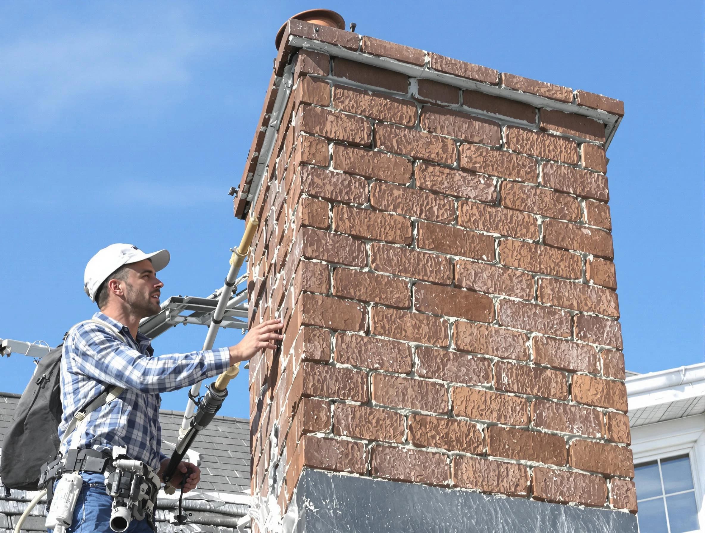 Brickwork for a chimney rebuild by Oakmont Chimney Sweep in Oakmont, PA