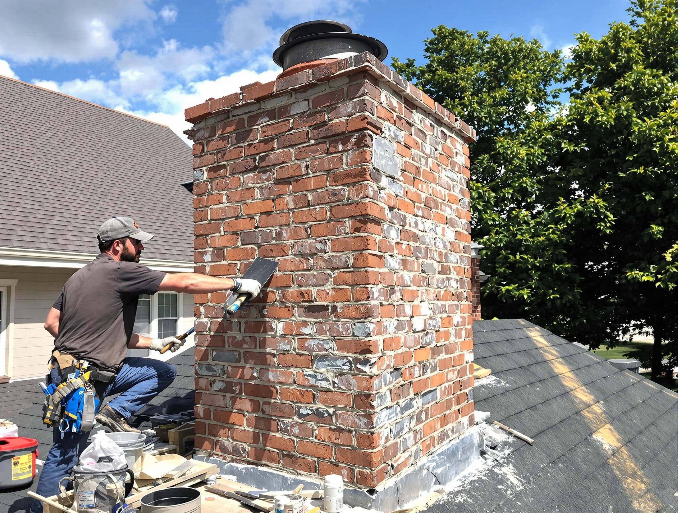Completed chimney rebuild by Oakmont Chimney Sweep in Oakmont, PA