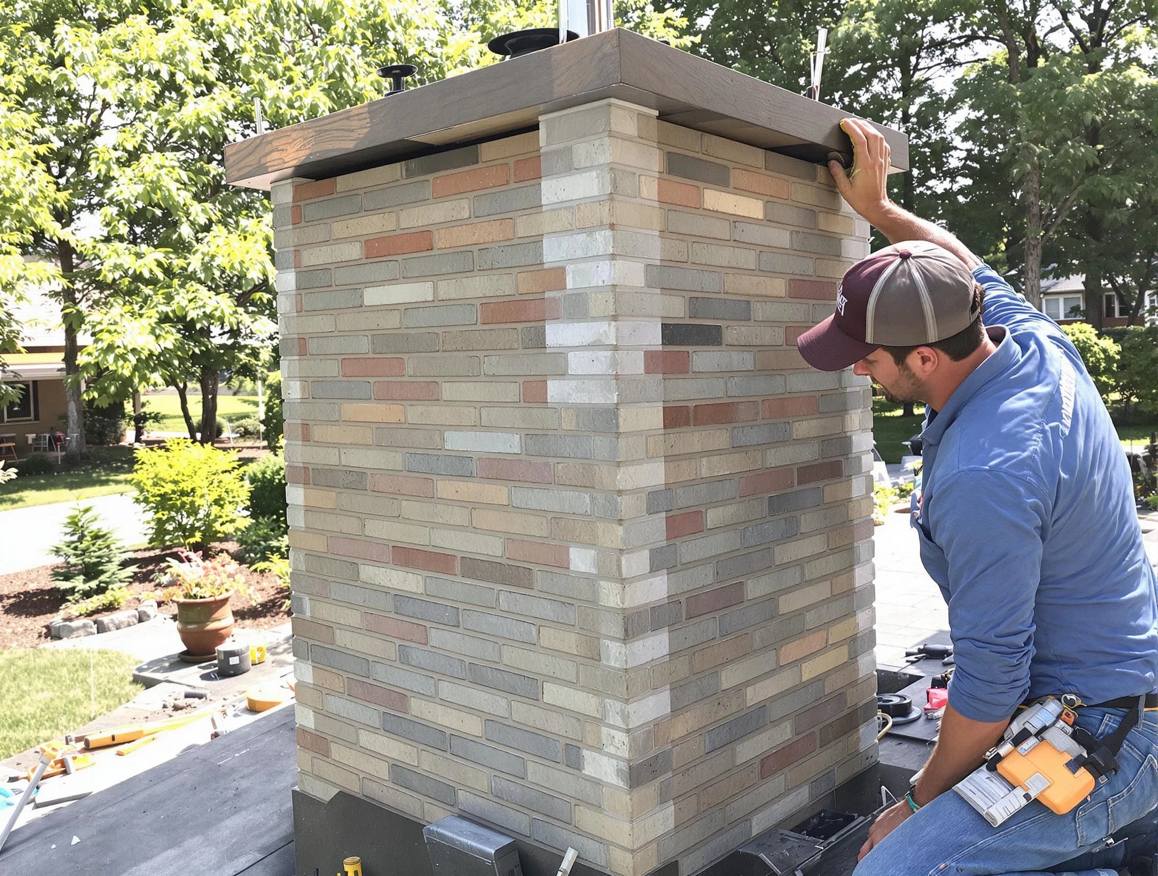 Oakmont Chimney Sweep completing a modern chimney remodel in Oakmont, PA