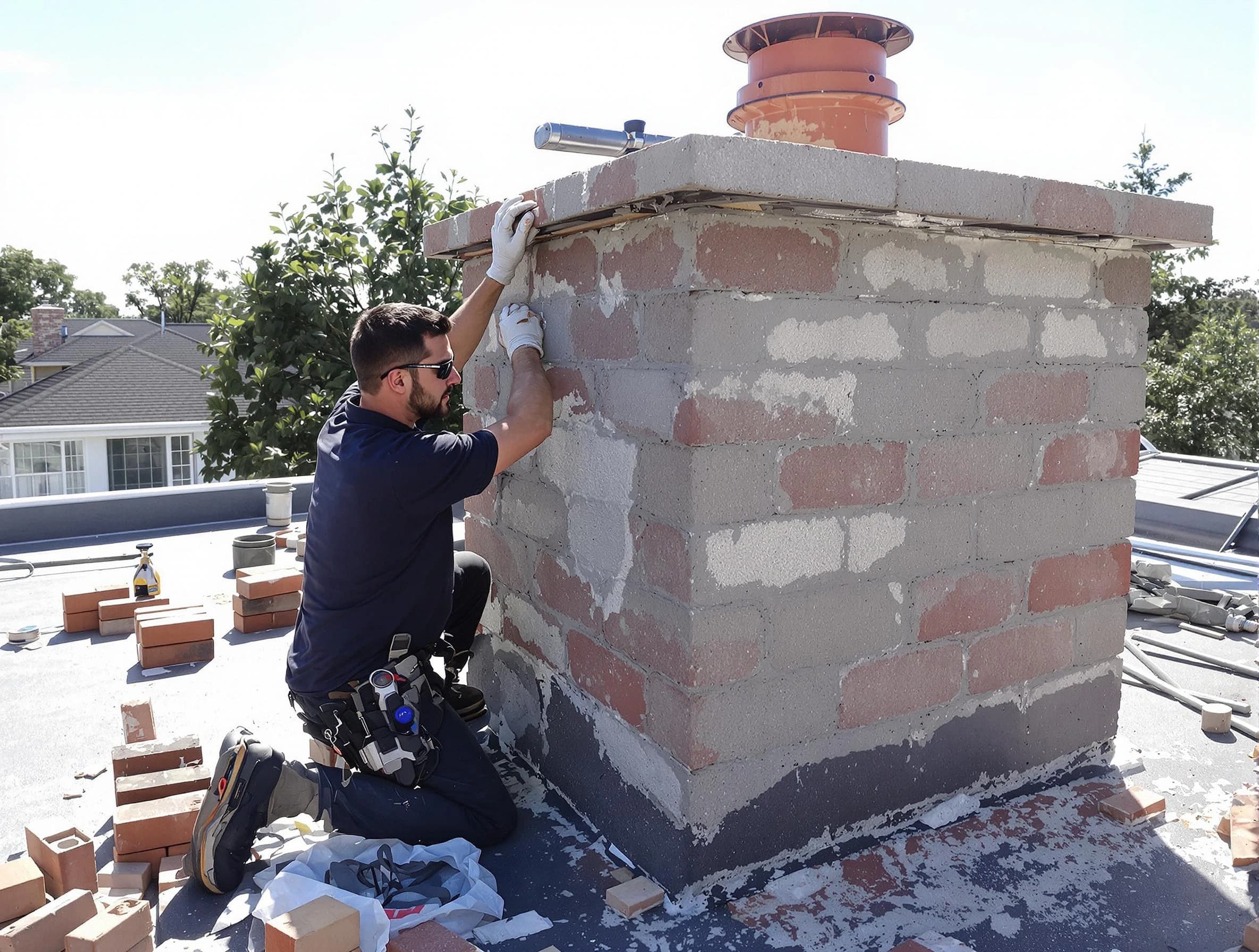Advanced chimney repair process by Oakmont Chimney Sweep in Oakmont, PA