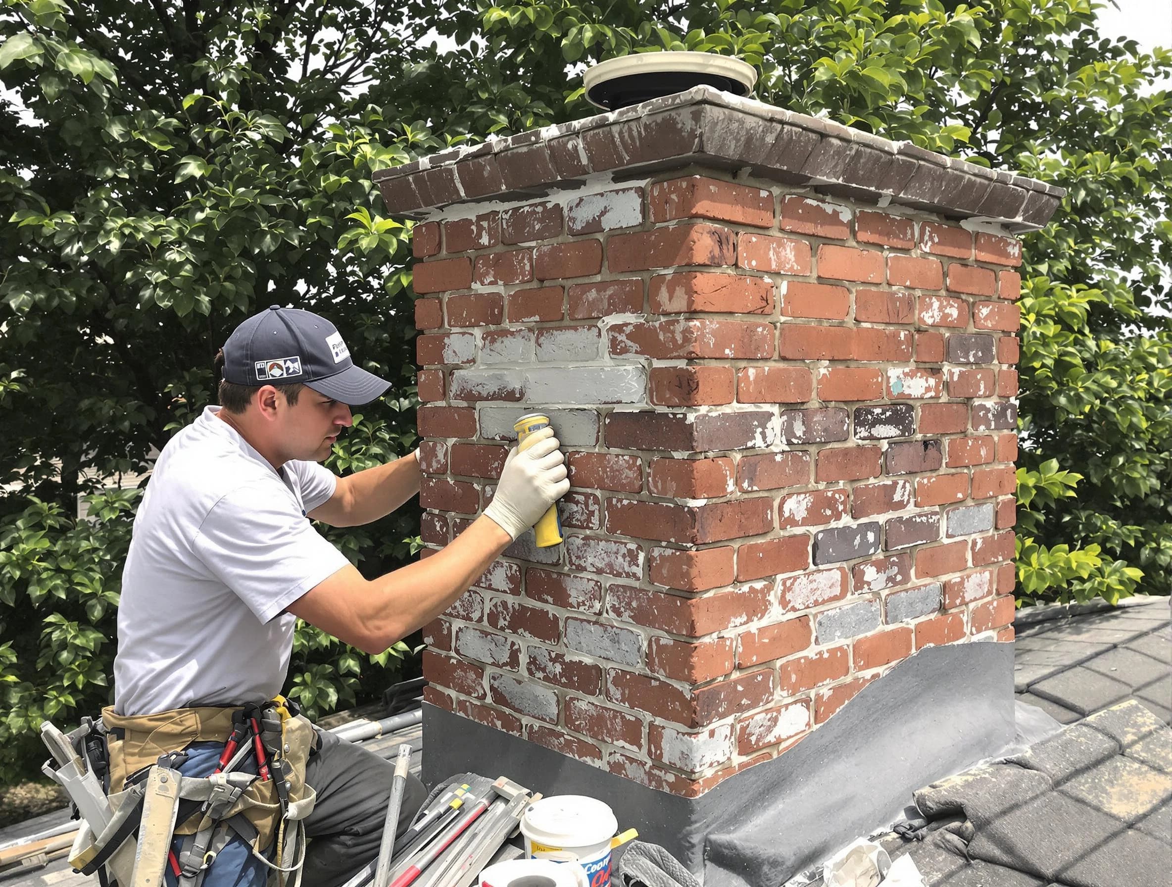 Oakmont Chimney Sweep restoring an aging chimney in Oakmont, PA