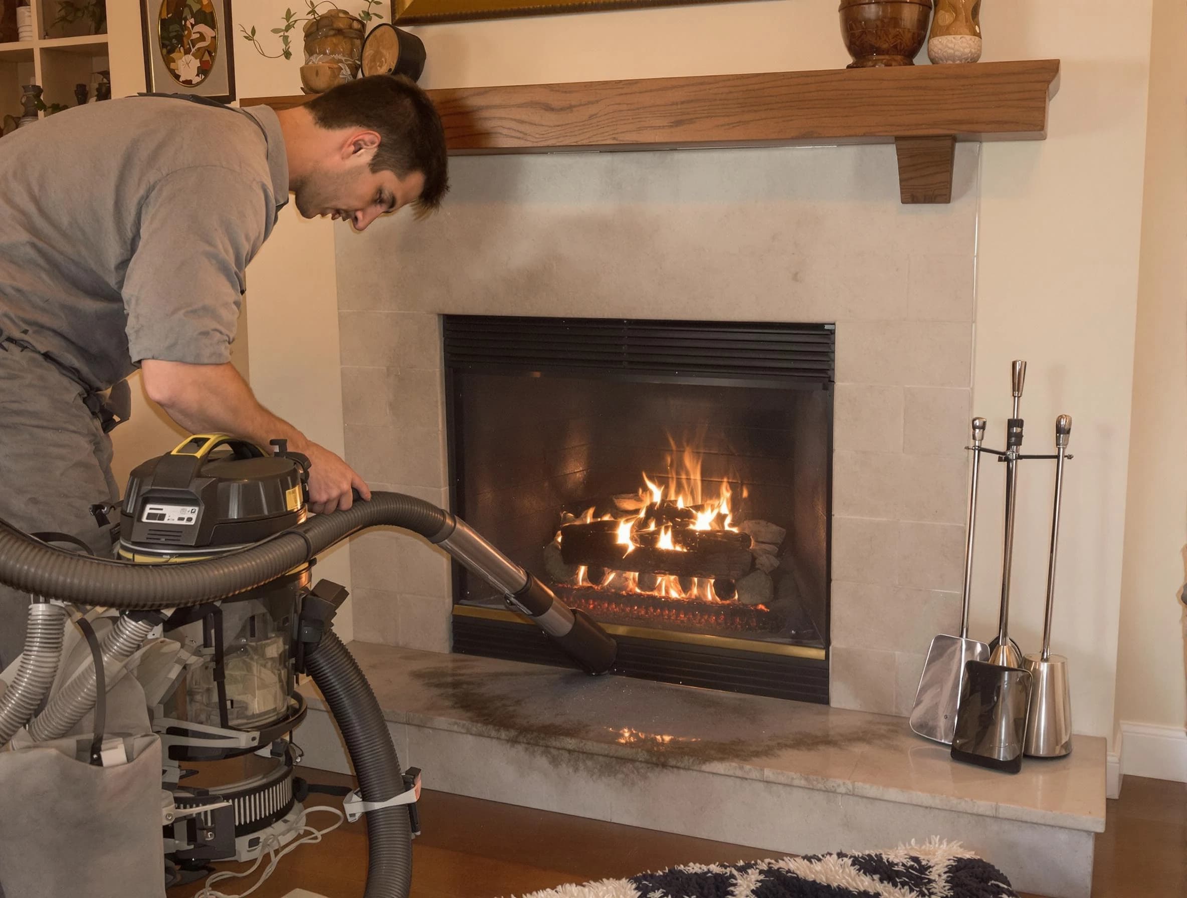 Routine fireplace upkeep by Oakmont Chimney Sweep in Oakmont, PA