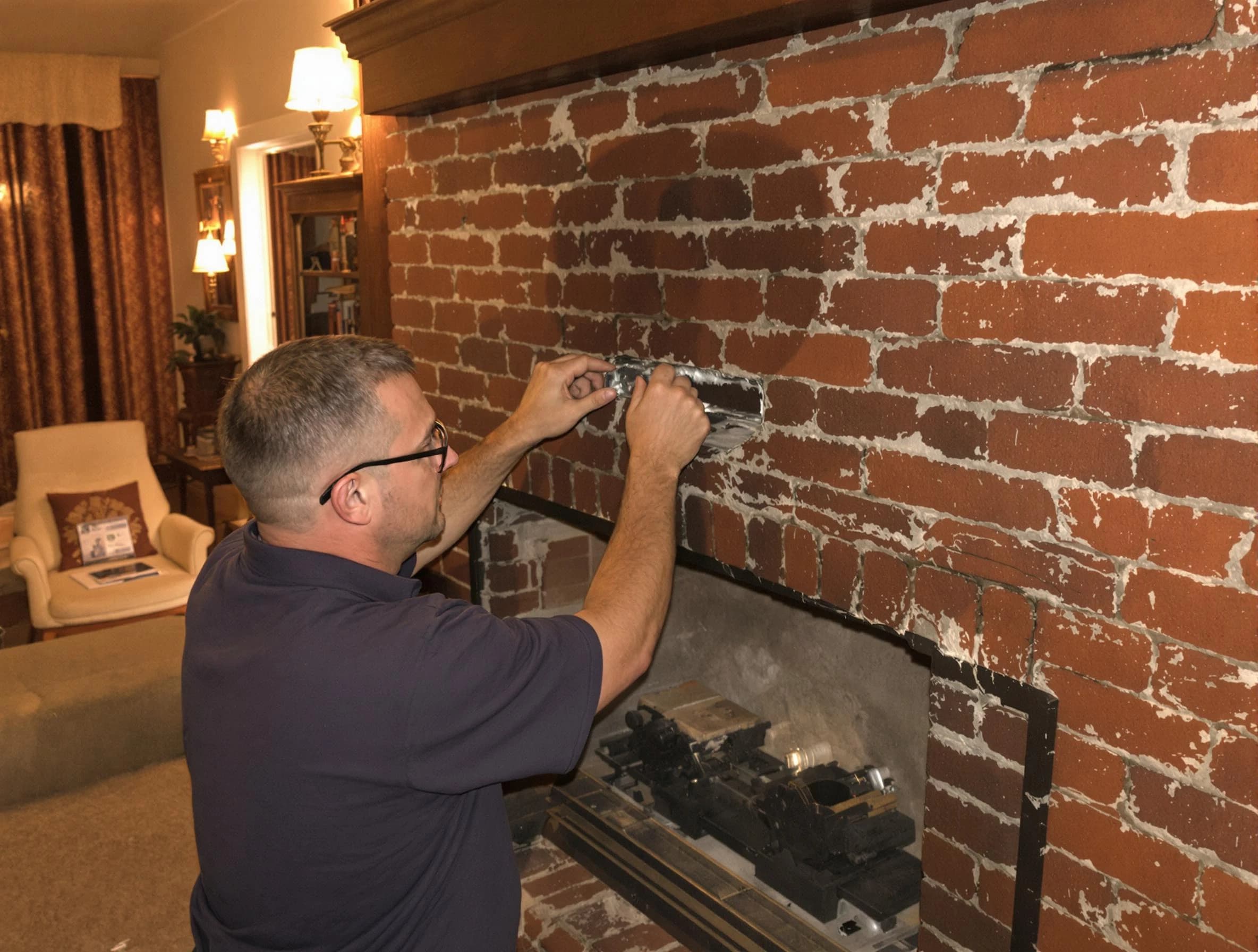 Oakmont Chimney Sweep expert fixing a fireplace in Oakmont, PA