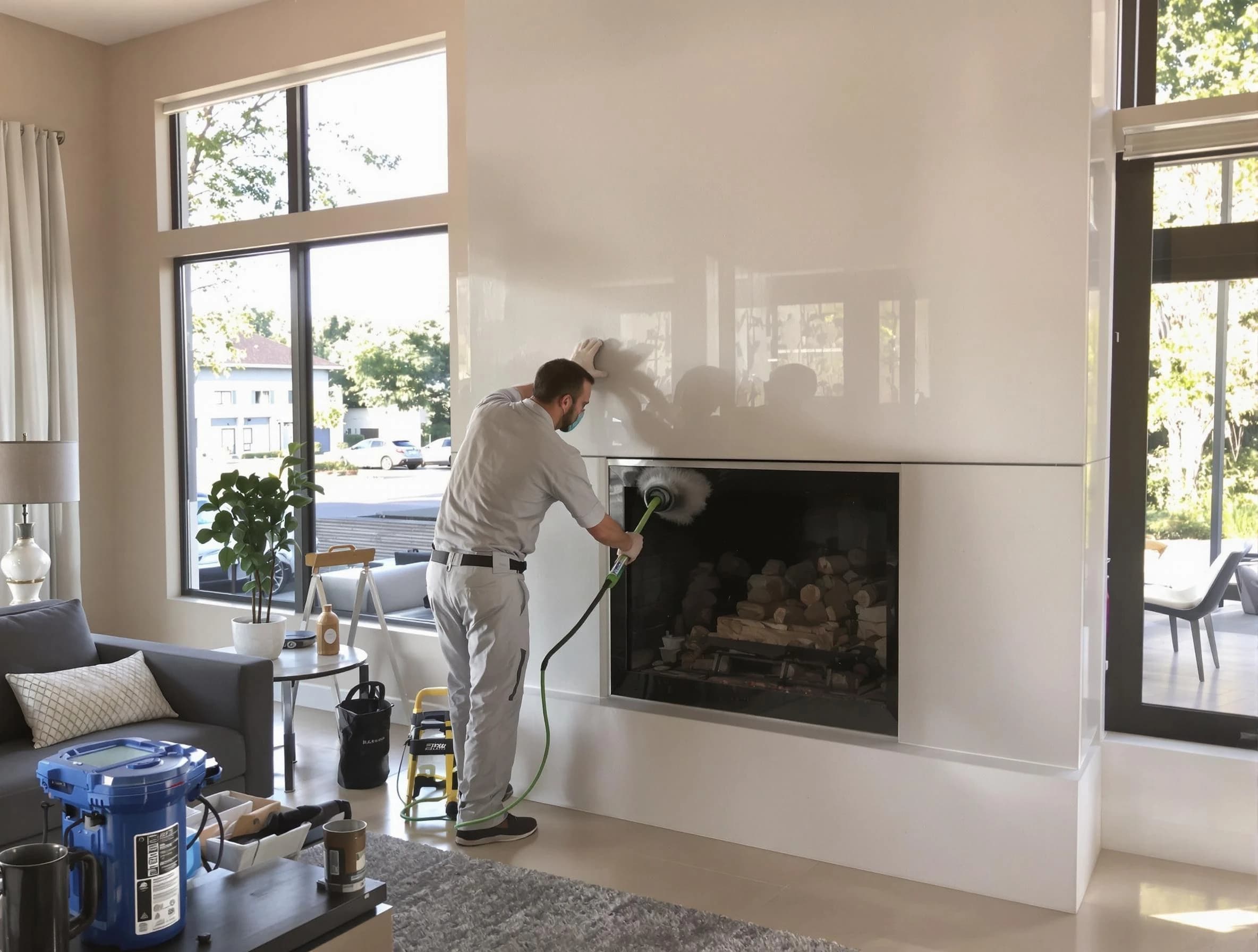 Oakmont Chimney Sweep performing thorough soot removal in Oakmont, PA