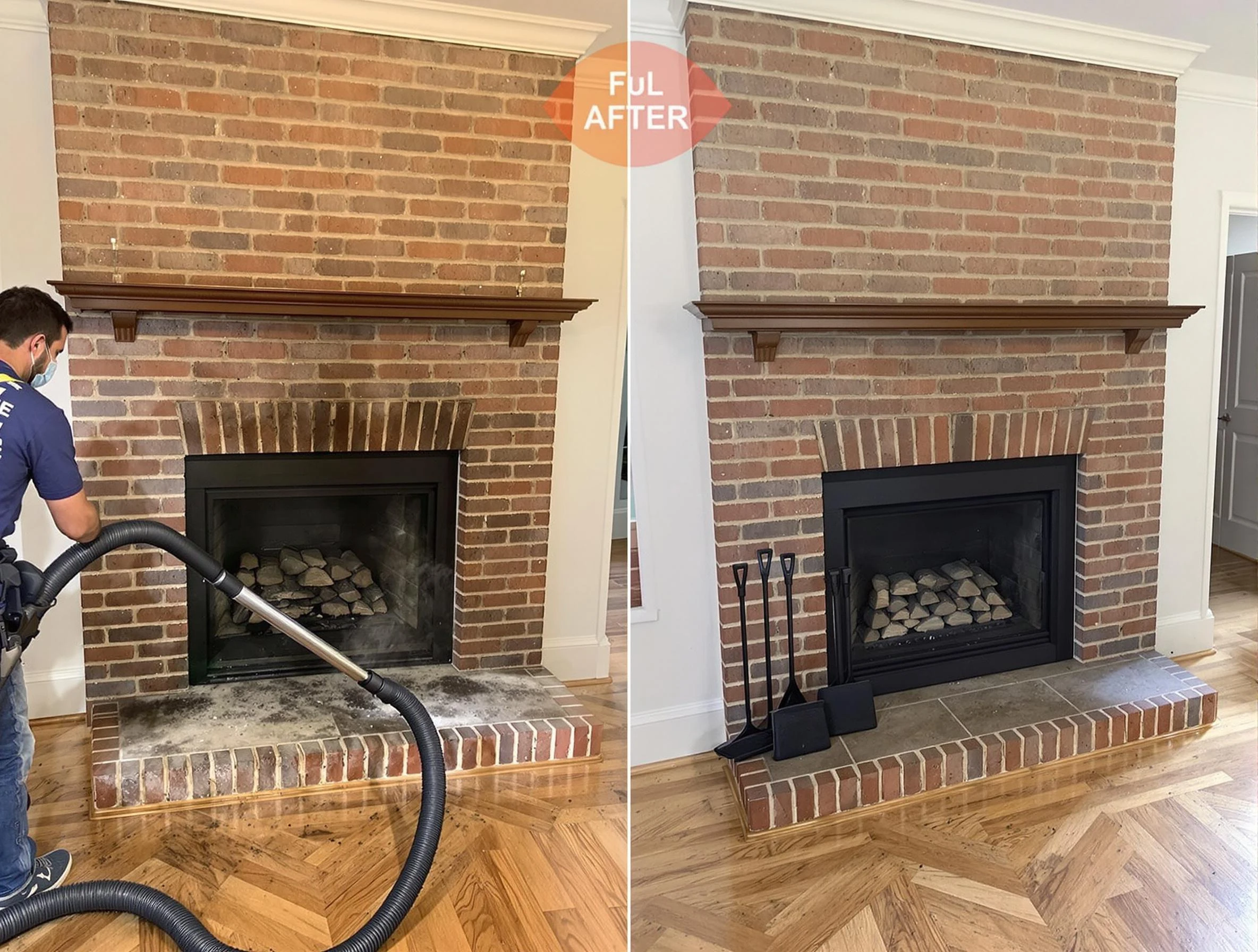 Oakmont Chimney Sweep carefully sanitizing a fireplace in Oakmont, PA