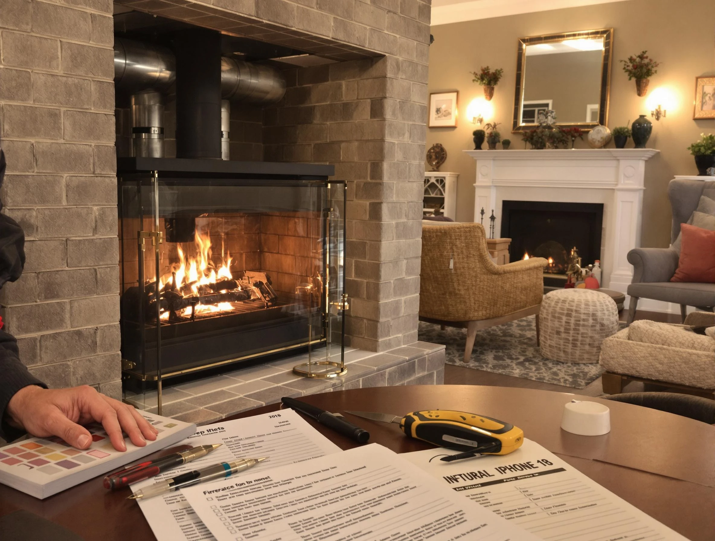 Oakmont Chimney Sweep verifying fireplace safety measures in Oakmont, PA